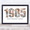 Photo Collage White Birthday Gift For Her 22-Photo Year 1985 Print Or Canvas