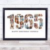 Photo Collage White Birthday Gift For Her 24-Photo Year 1965 Print Or Canvas