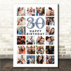 Photo Collage 30th Birthday Gift For Boyfriend 20-Photo Blue Print Or Canvas