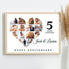 Photo Collage Wedding Anniversary Custom Gift 14-Photo Heart Print Or Canvas