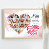 Photo Collage Gift For Nan Mother's Day 14-Photo Heart Pink Print Or Canvas