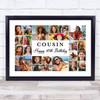 Photo Collage 40th Birthday Custom Gift For Cousin 22-Photo Print Or Canvas