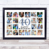 Photo Collage 40th Birthday Custom Gift For Fiancé 20-Photo Print Or Canvas