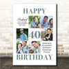 Photo Collage 40th Birthday Custom Gift For Husband 6-Photo Print Or Canvas