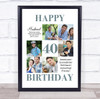 Photo Collage 40th Birthday Custom Gift For Husband 6-Photo Print Or Canvas