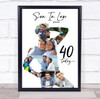 Photo Collage 40th Birthday Gift For Son-In-Law 9-Photo Man Print Or Canvas