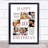 Photo Collage 40th Birthday Custom Gift For Stepmum 6-Photo Print Or Canvas