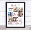 Photo Collage 50th Birthday Gift For Nanny 6-Photo Portrait Print Or Canvas