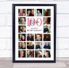 Photo Collage 100th Birthday Gift For Mum 20-Photo Portrait Print Or Canvas