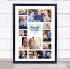 Photo Collage Grandad Gift For Father's Day 10-Photo Blue Heart Print Or Canvas