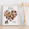 Photo Collage 40th Birthday Gift For Friend 16-Photo Pink Heart Print Or Canvas
