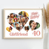 Photo Collage 40th Birthday Gift For Girlfriend 20-Photo Hearts Print Or Canvas