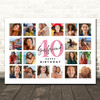 Photo Collage 40th Birthday Custom Gift For Girlfriend 20-Photo Print Or Canvas