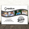 Photo Collage 40th Birthday Gift For Grandson 4-Photo Film Reel Print Or Canvas