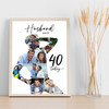 Photo Collage 40th Birthday Custom Gift For Husband 9-Photo Man Print Or Canvas