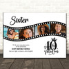 Photo Collage 40th Birthday Gift For Sister 4-Photo Camera Film Print Or Canvas