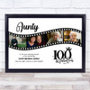 Photo Collage 100th Birthday Gift For Aunty 4-Photo Camera Film Print Or Canvas