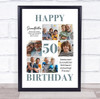 Photo Collage 50th Birthday Custom Gift For Grandfather 6-Photo Print Or Canvas