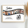 Photo Collage 50th Birthday Gift For Sister 4-Photo Camera Film Print Or Canvas
