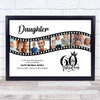 Photo Collage 60th Birthday Gift For Daughter 4-Photo Film Reel Print Or Canvas