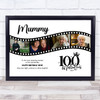 Photo Collage 100th Birthday Gift For Mummy 4-Photo Camera Film Print Or Canvas