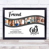 Photo Collage 60th Birthday Gift For Female Friend 4-Photo Film Print Or Canvas