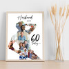 Photo Collage 60th Birthday Custom Gift For Husband 9-Photo Man Print Or Canvas