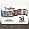 Photo Collage 70th Birthday Gift For Daughter 4-Photo Film Reel Print Or Canvas