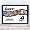 Photo Collage 70th Birthday Gift For Daughter 4-Photo Film Reel Print Or Canvas