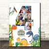 Photo Collage 7-Photo 4th Birthday Gift For Kids Boys Dinosaurs Print Or Canvas