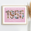 Photo Collage Pink Birthday Gift For Stepmum 24-Photo Year 1965 Print Or Canvas