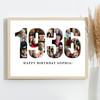 Photo Collage White Birthday Gift For Anyone 24-Photo Year 1935 Print Or Canvas