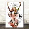 Photo Collage 16th Birthday Custom Gift For Niece 9-Photo Women Print Or Canvas