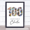 Photo Collage 100th Birthday 23-Photo Birthday Gift For Him 100 Print Or Canvas