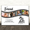 Photo Collage 21st Birthday Gift For Friend 4-Photo Camera Film Print Or Canvas