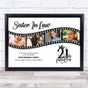 Photo Collage 21st Birthday Gift For Sister-In-Law 4-Photo Film Print Or Canvas