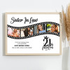 Photo Collage 21st Birthday Gift For Sister-In-Law 4-Photo Film Print Or Canvas