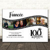 Photo Collage 100th Birthday Gift For Fiancée 4-Photo Film Reel Print Or Canvas