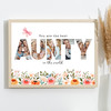 Photo Collage Floral 5-Photo Custom Gift For Aunty Any Occasion Print Or Canvas