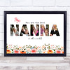 Photo Collage Floral 5-Photo Custom Gift For Nanna Any Occasion Print Or Canvas
