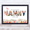 Photo Collage Floral 5-Photo Custom Gift For Nanny Any Occasion Print Or Canvas