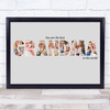 Photo Collage Grey 7-Photo Custom Gift For Grandma Any Occasion Print Or Canvas