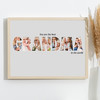 Photo Collage Grey 7-Photo Custom Gift For Grandma Any Occasion Print Or Canvas