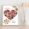 Photo Collage First Christmas Custom Gift 14-Photo Heart Floral Print Or Canvas
