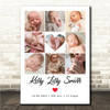 Photo Collage Custom Gift For New Baby 9-Photo Heart Red Heart Print Or Canvas