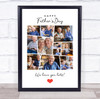 Photo Collage Gift For Grandad Father's Day 11-Photo Red Heart Print Or Canvas