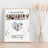 Photo Collage Gift For Mummy Mother's Day 4-Photo Heart Floral Print Or Canvas