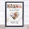 Photo Collage Gift For Nanna Mother's Day 4-Photo Heart Floral Print Or Canvas