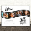 Photo Collage 30th Birthday Gift For Niece 4-Photo Camera Film Print Or Canvas