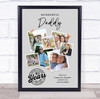 Photo Collage 40th Birthday Custom Gift For Daddy 7-Photo Grey Print Or Canvas